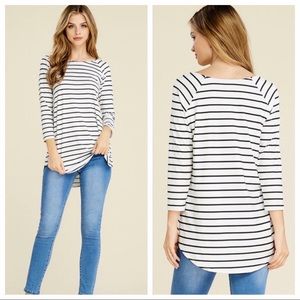 3/4 sleeve striped top